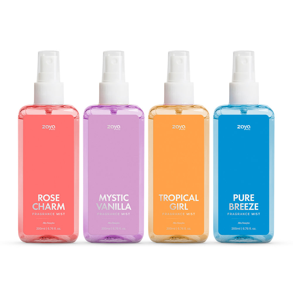 Coleção Zaya - 4 Fragrances Mists/Body Splashs